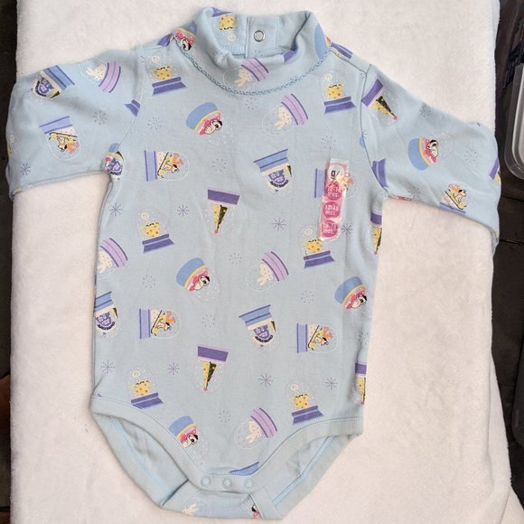 Gymboree Cute Blue Turtleneck Onesie with Snow Globe Pattern - 12-18 Months - Picture 2 of 15